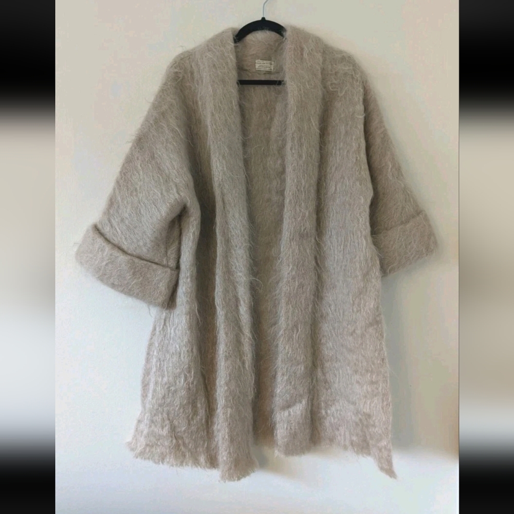 Vintage Highland Home Industries Oatmeal Mohair Wool Coat Jacket ONE SIZE